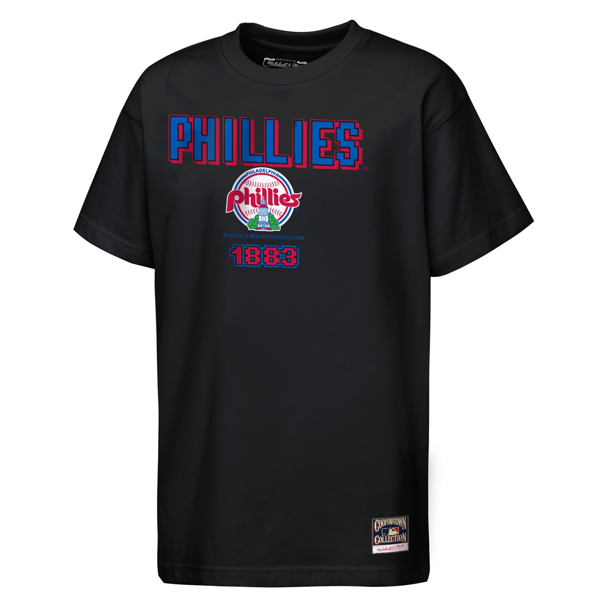 Youth Mitchell & Ness Black Philadelphia Phillies Retro Arcade T-Shirt