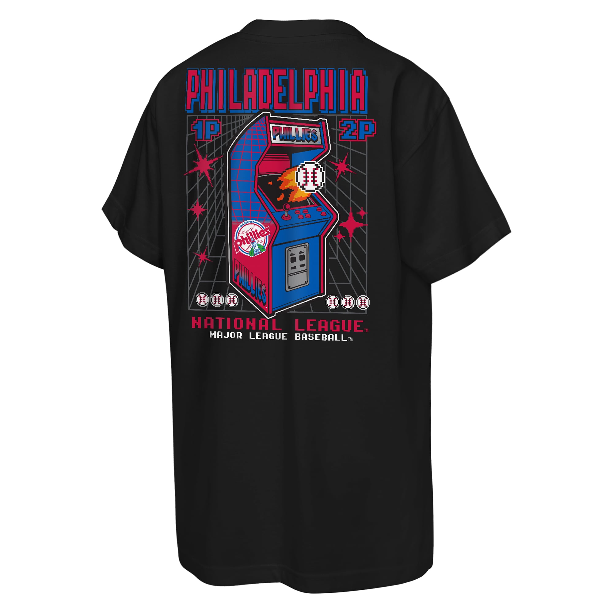 Youth Mitchell & Ness Black Philadelphia Phillies Retro Arcade T-Shirt