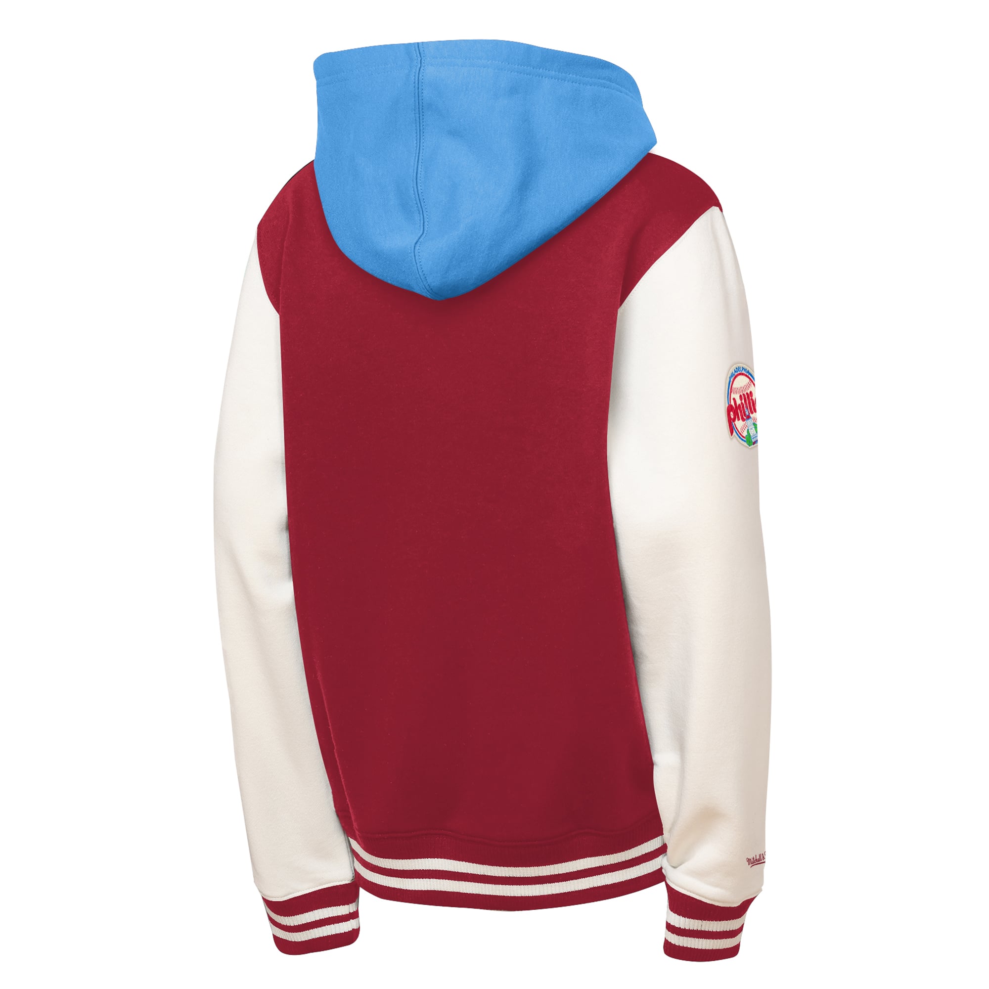 Youth Mitchell & Ness Burgundy Philadelphia Phillies Court Side Fleece Full Snap Jacket