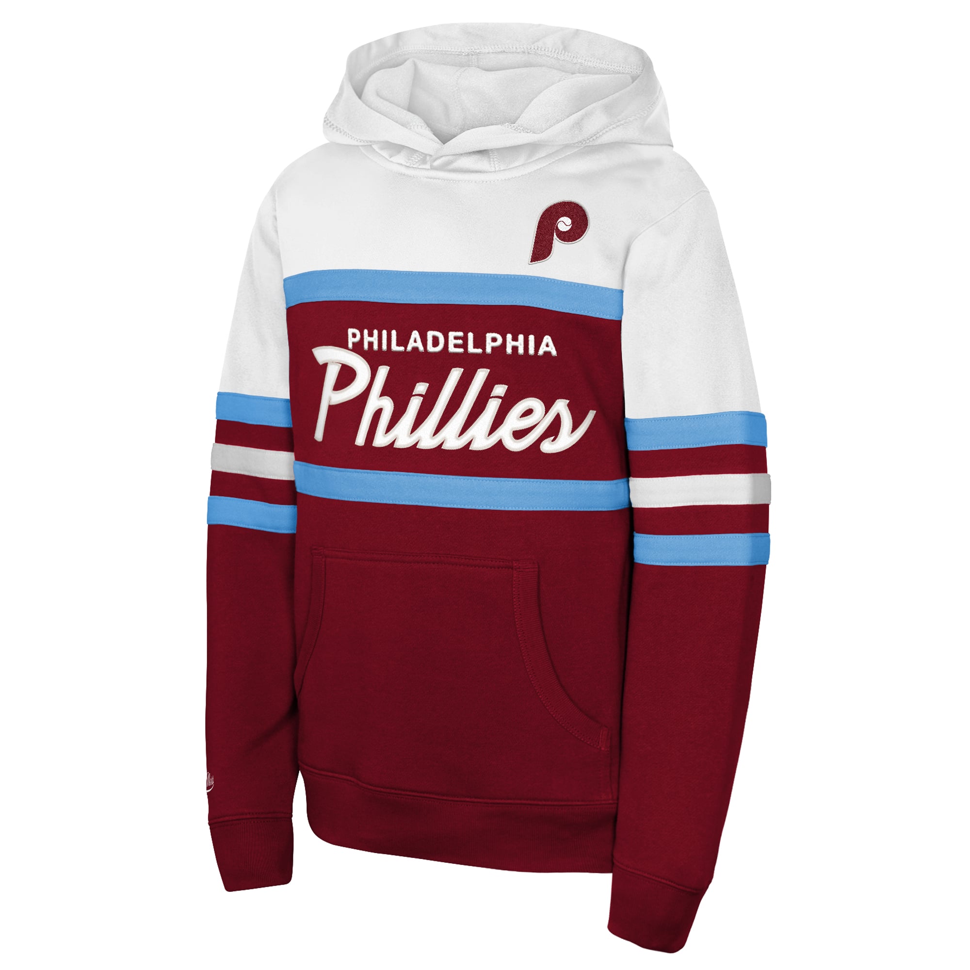 Youth Mitchell & Ness Burgundy Philadelphia Phillies Throwback Head Coach Hoodie