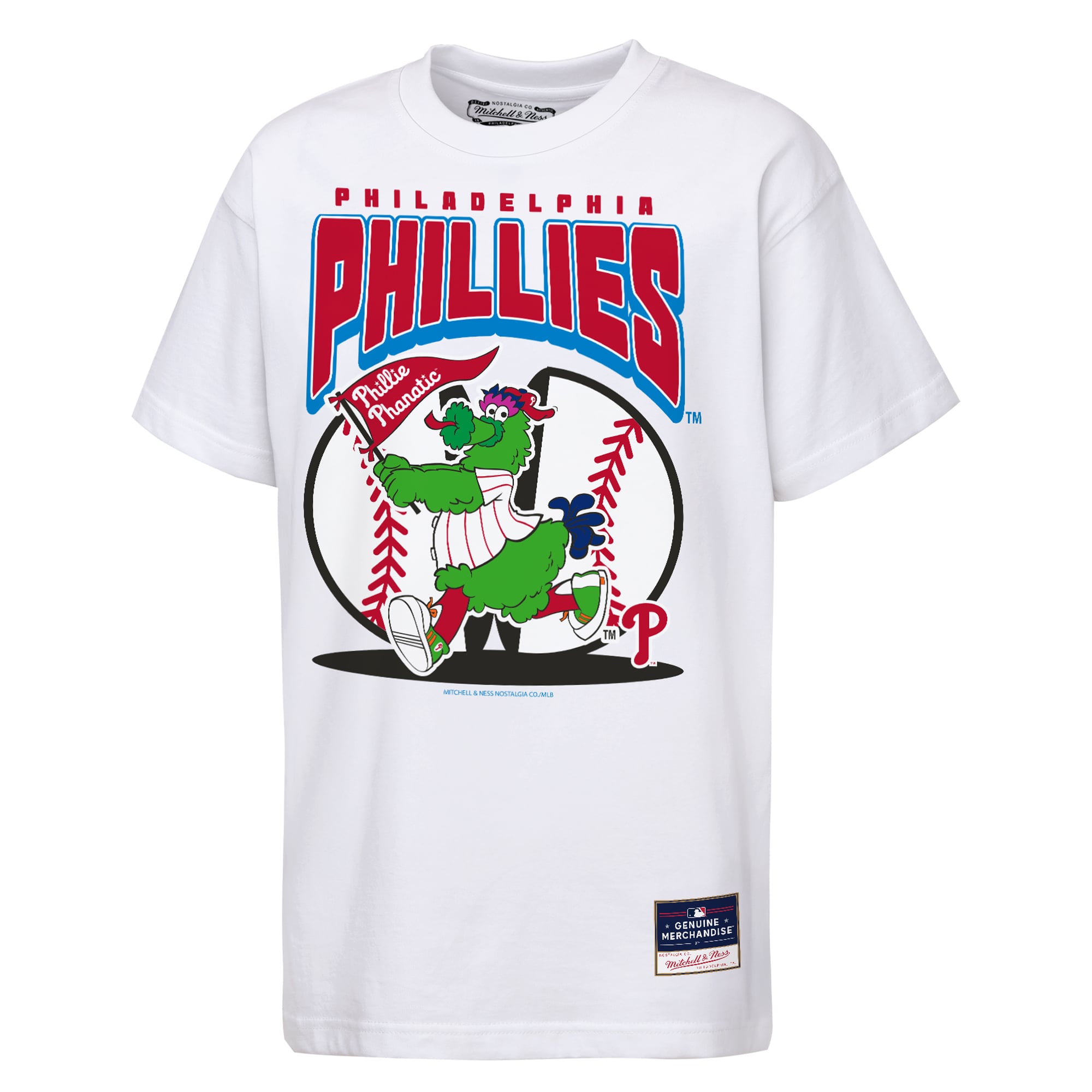 Youth Mitchell & Ness White Philadelphia Phillies Mascot Mania T-Shirt