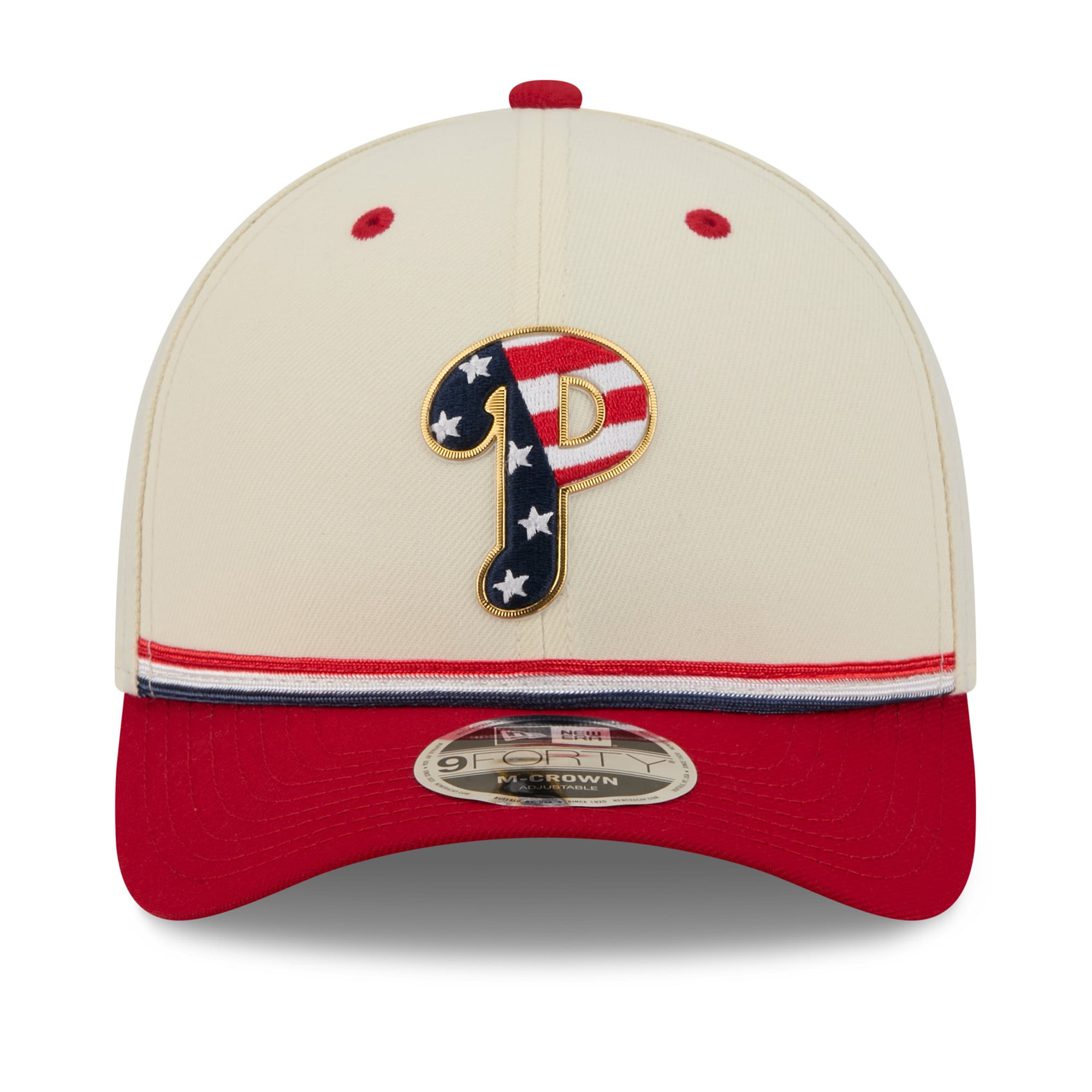Youth New Era Cream/Red Philadelphia Phillies USA 250 9FORTY M-Crown Adjustable Hat
