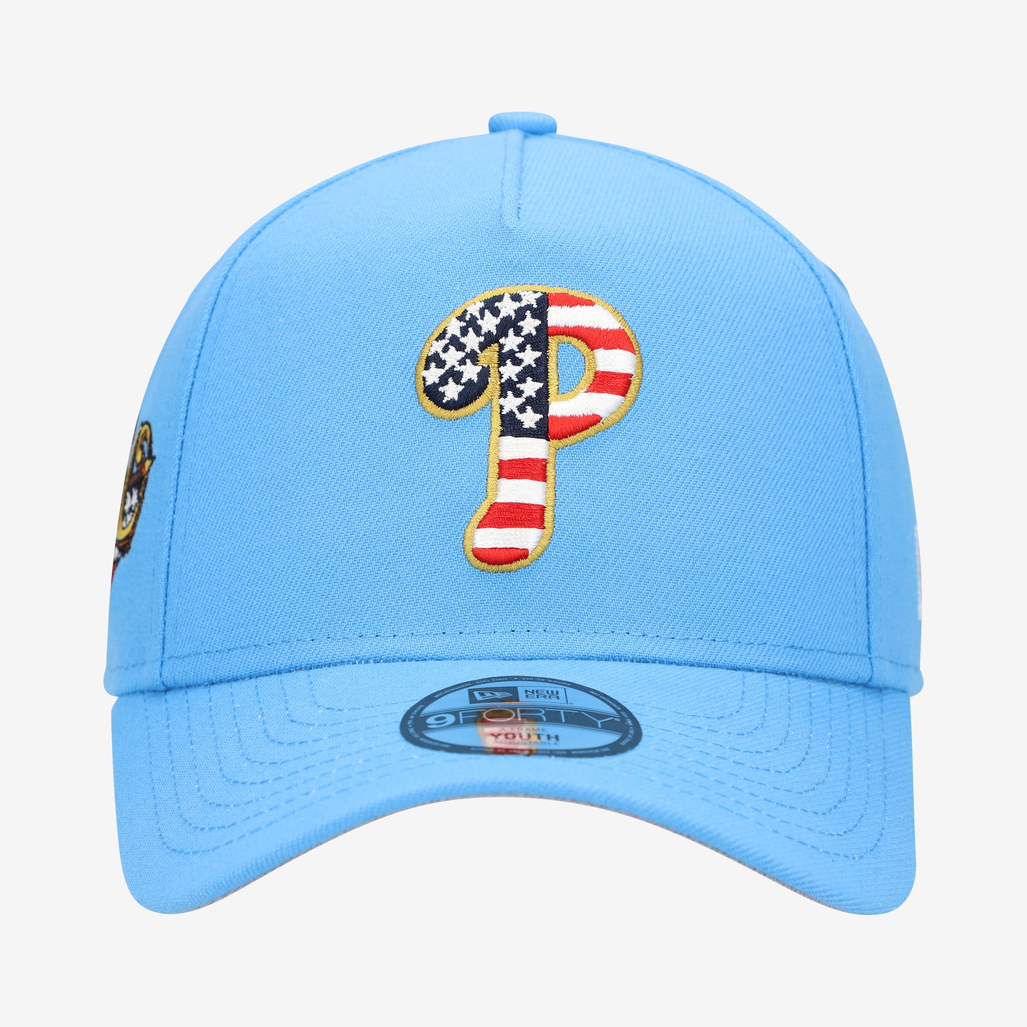 Youth New Era Light Blue Philadelphia Phillies Celebrate America's 250th 9FORTY A-Frame Adjustable Hat