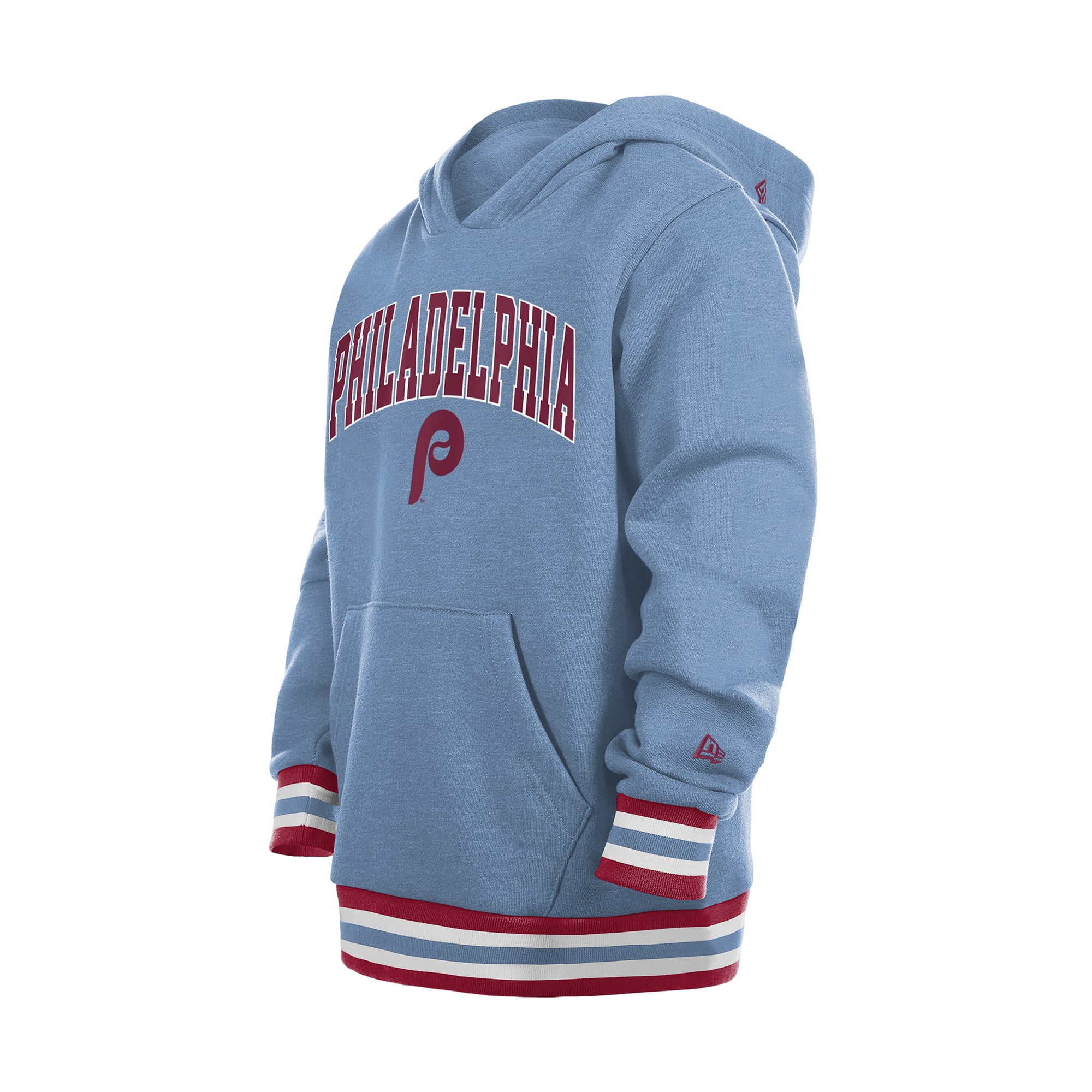 Youth New Era Red Philadelphia Phillies Knit Trim Pullover Hoodie