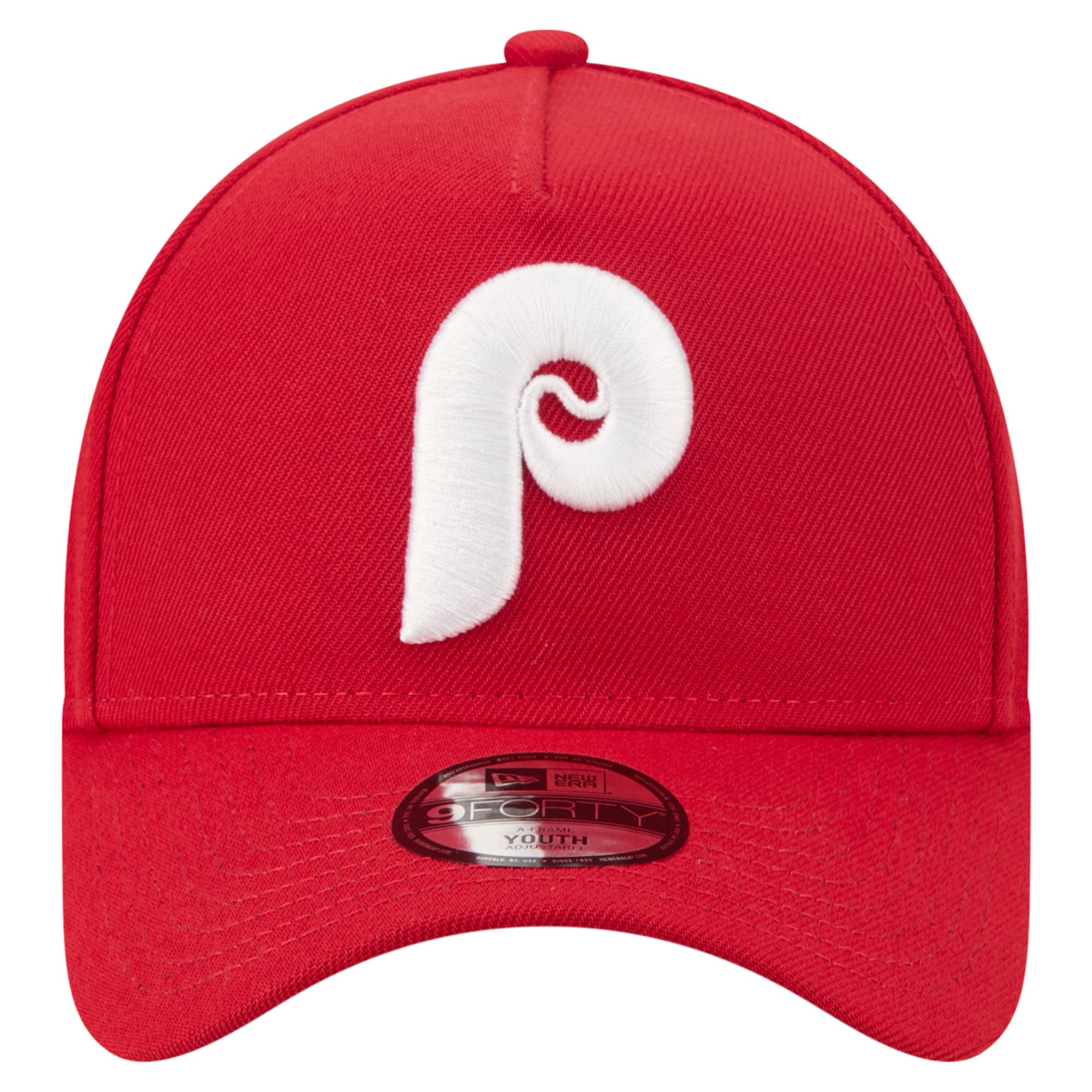 Youth New Era Red Philadelphia Phillies Cooperstown Logo 9FORTY A-Frame Adjustable Hat