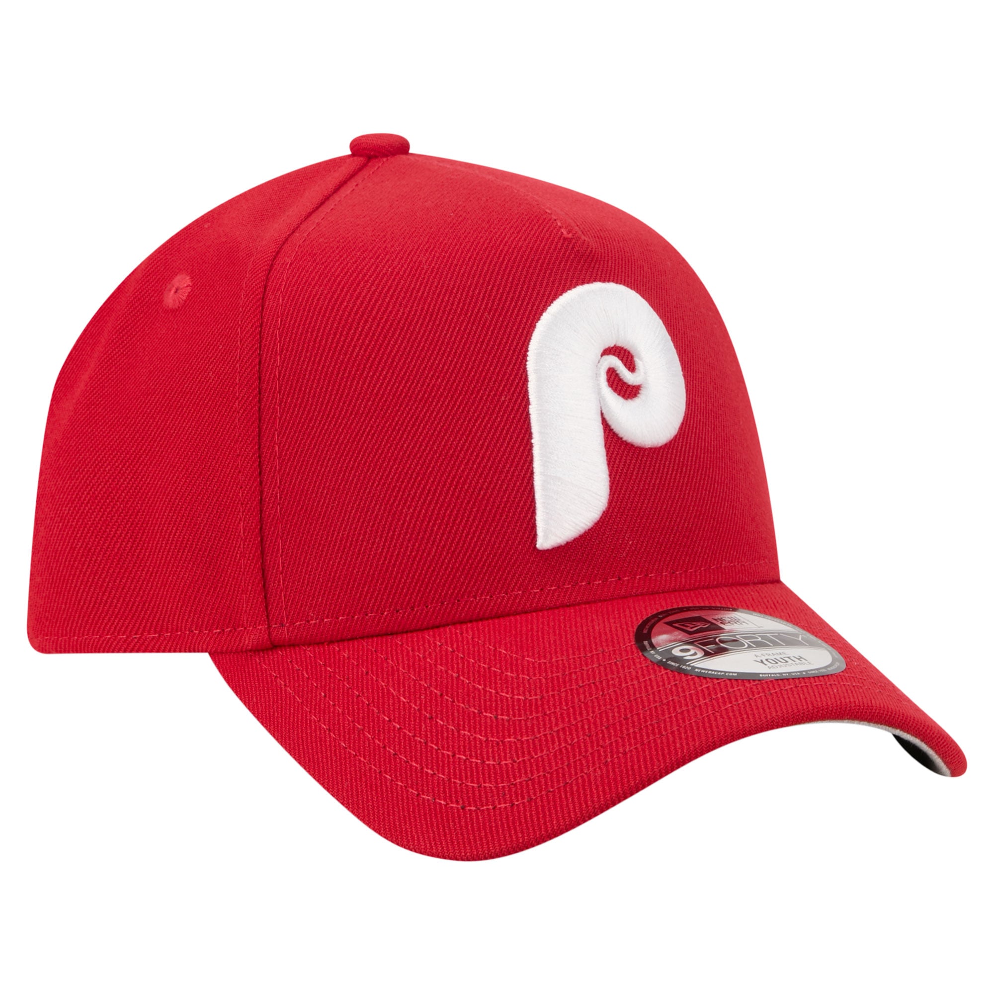 Youth New Era Red Philadelphia Phillies Cooperstown Logo 9FORTY A-Frame Adjustable Hat