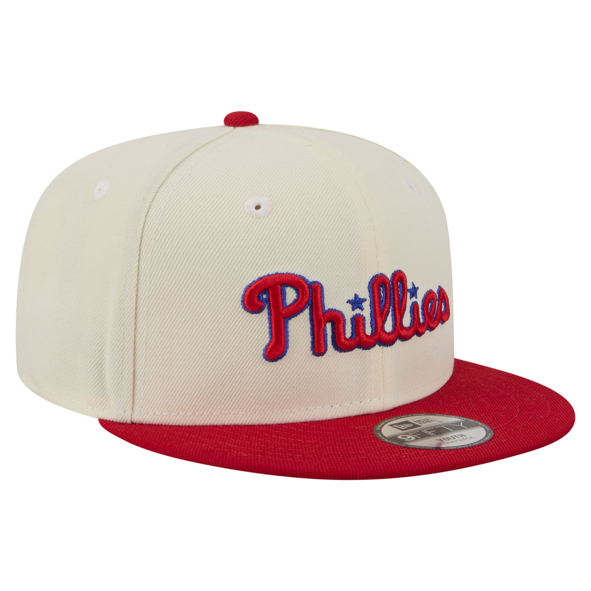 Casquette snapback New Era blanche Philadelphia Phillies bicolore pour jeunes 9FIFTY