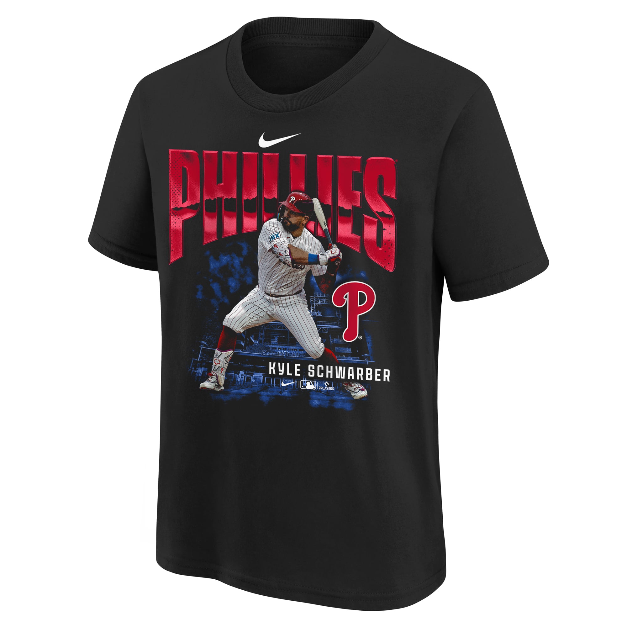Youth Nike Kyle Schwarber Black Philadelphia Phillies Oversized Player T-Shirt