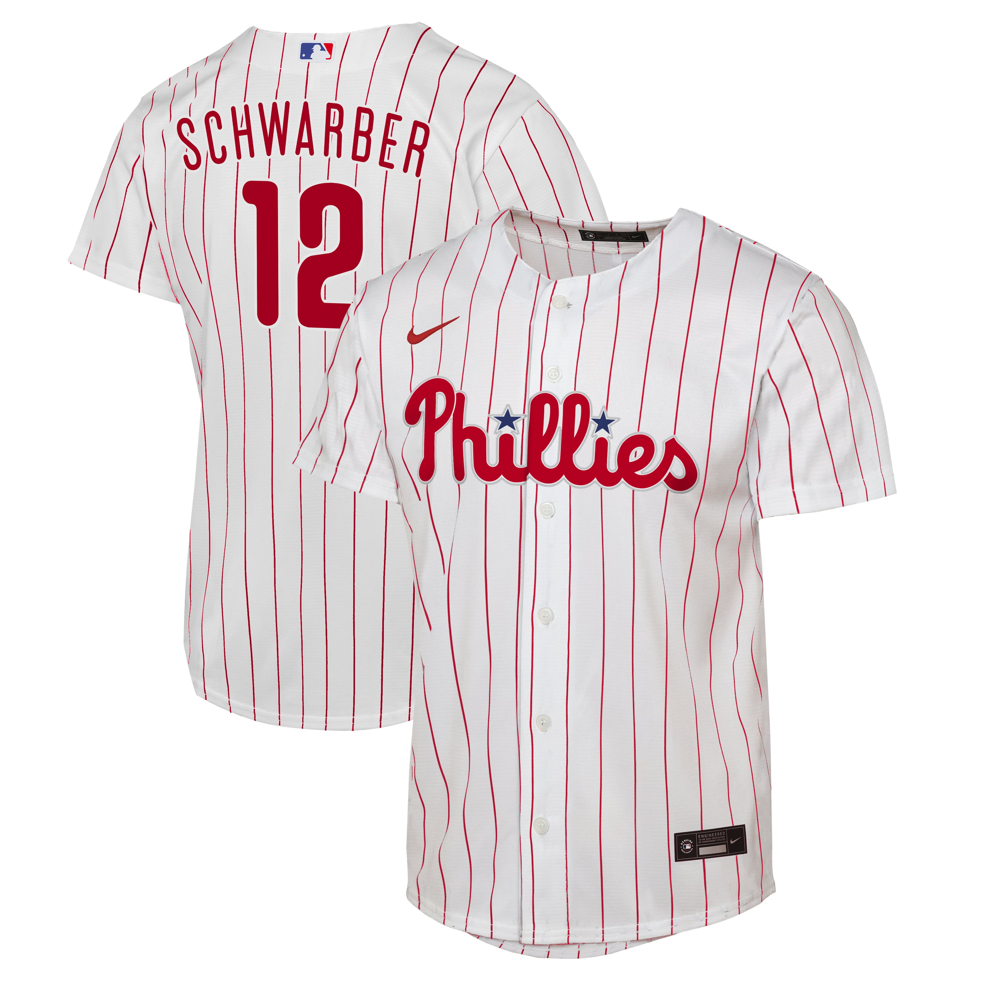 Maillot réplique domicile Nike Kyle Schwarber blanc des Phillies de Philadelphie pour jeunes