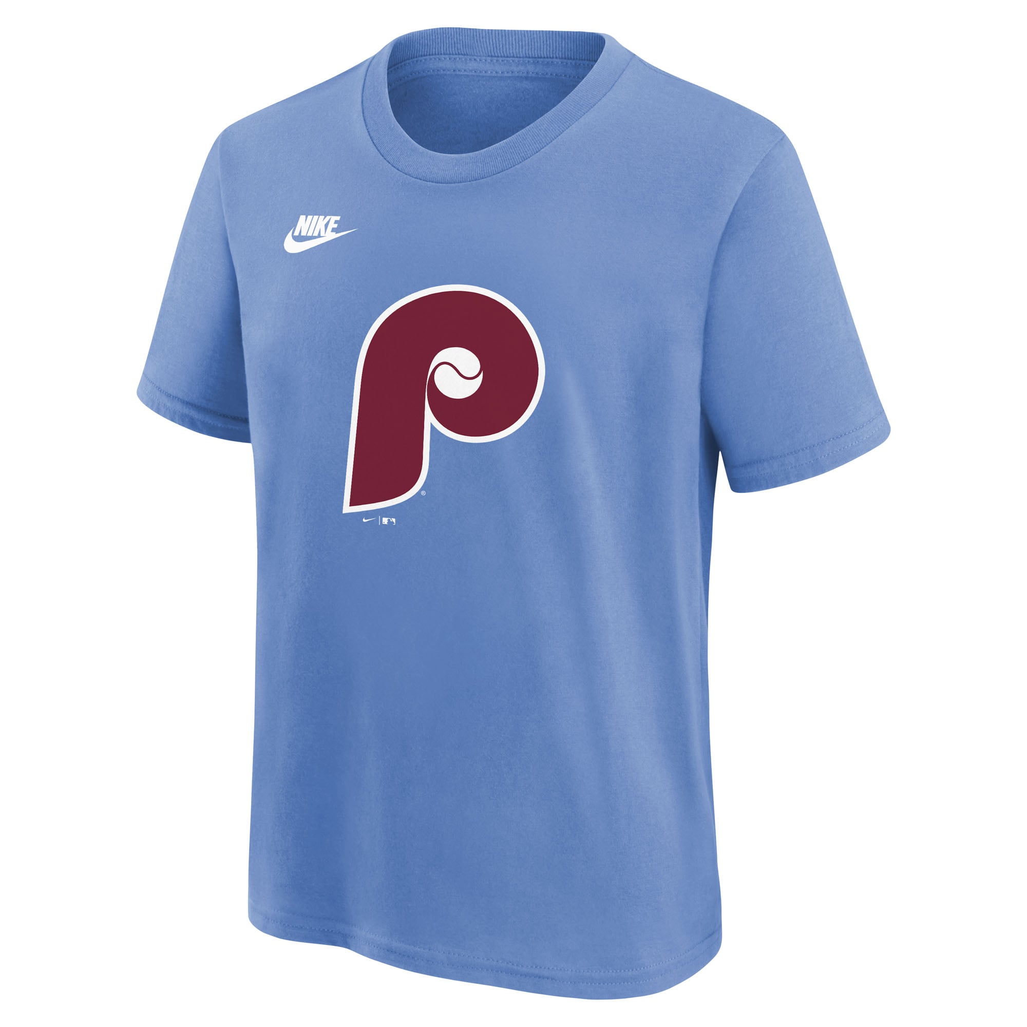 T-shirt Nike bleu clair pour jeunes avec logo de l'équipe des Philadelphia Phillies la collection Cooperstown