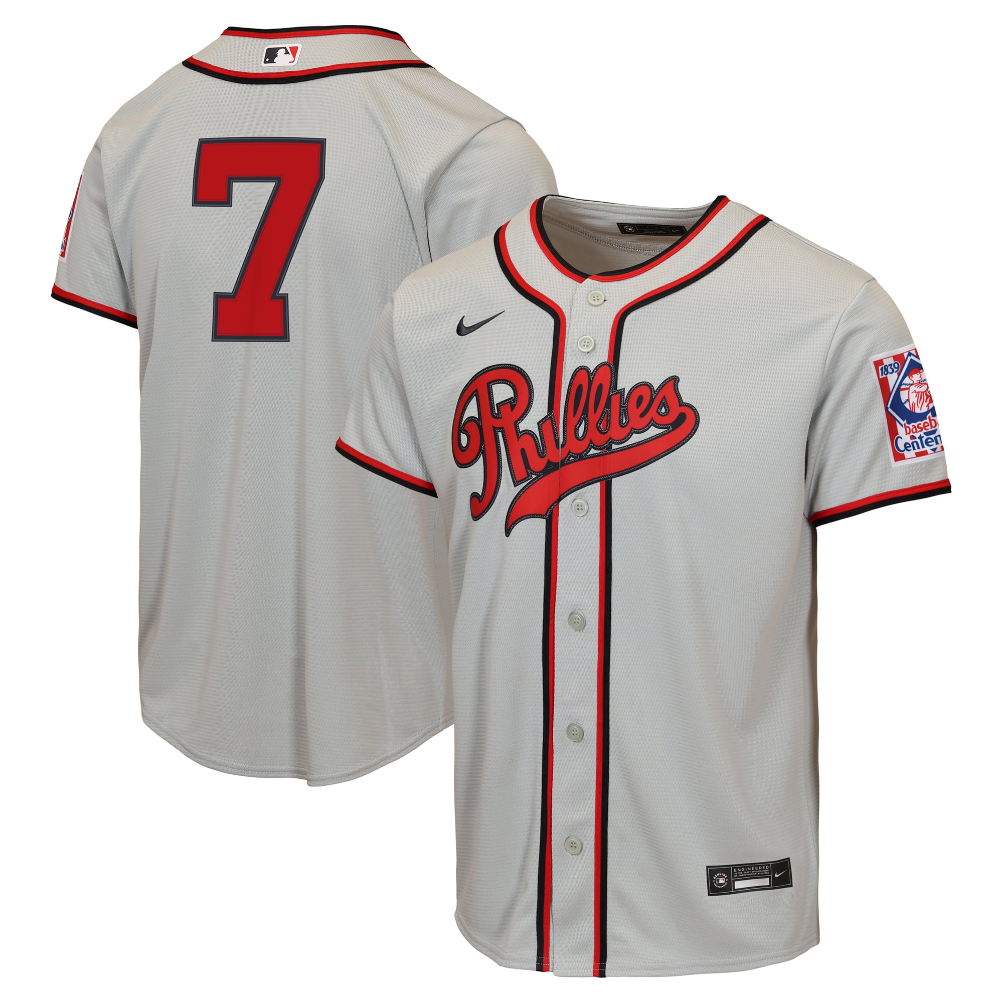 Youth Nike Trea Turner Gray Philadelphia Phillies 2026 Field of Dreams Replica Jersey