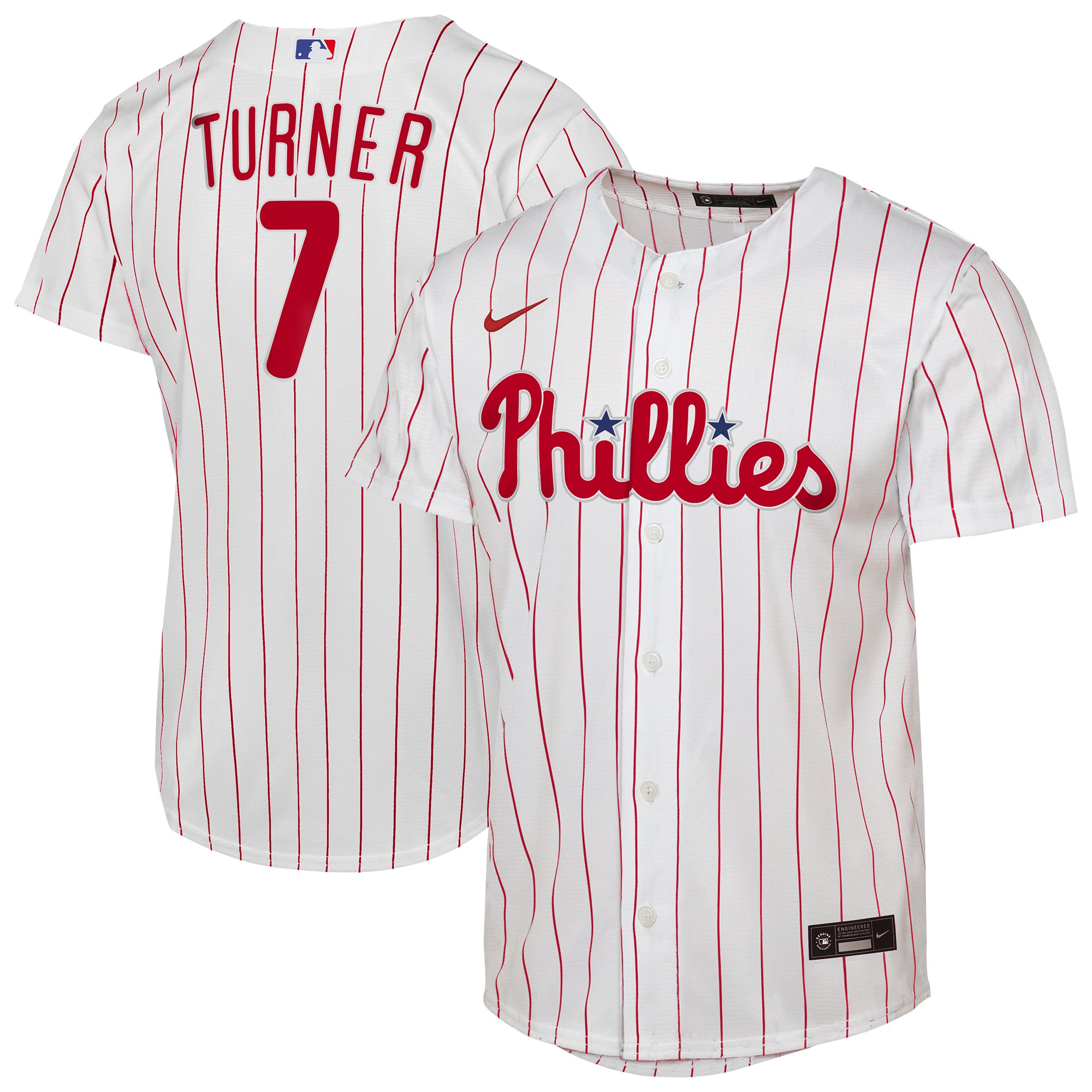 Youth Nike Trea Turner White Philadelphia Phillies Home Replica Jersey