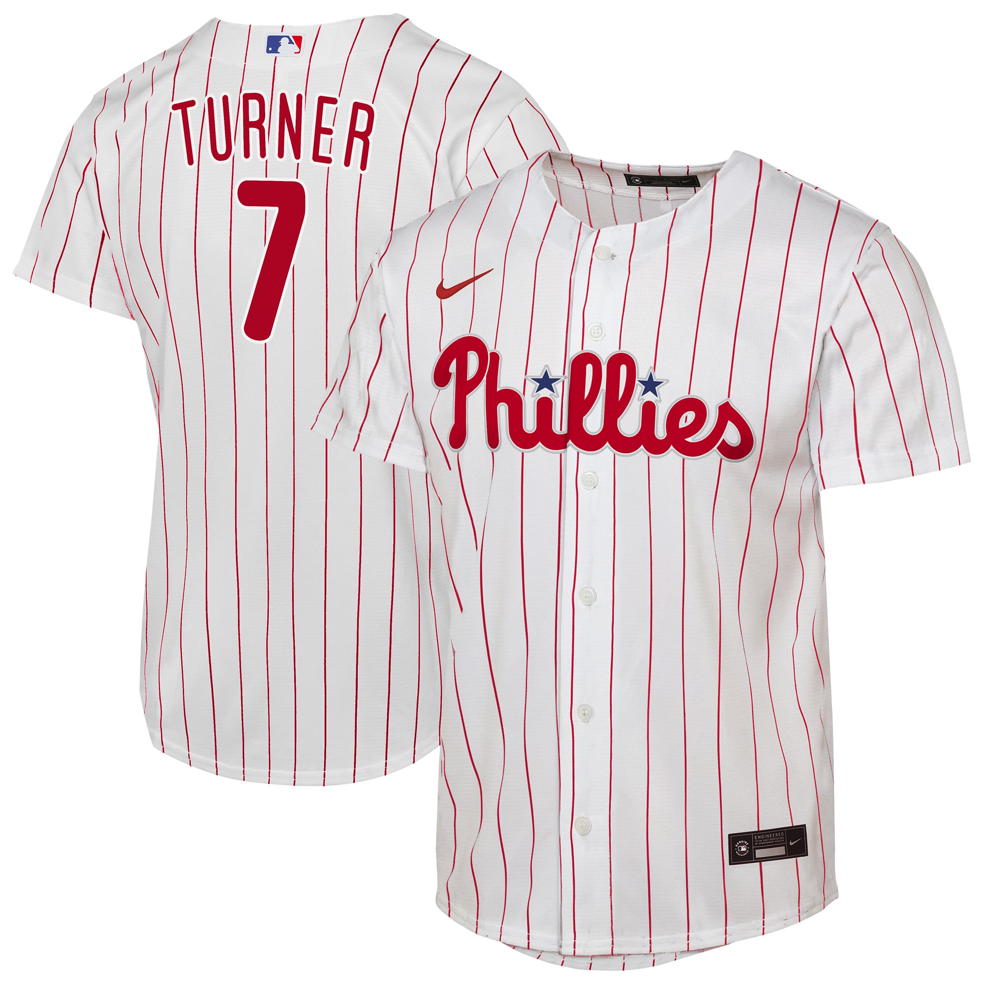 Maillot réplique domicile Nike Trea Turner blanc des Phillies de Philadelphie pour jeunes