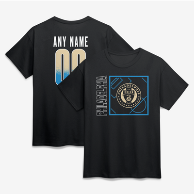 Philadelphia Union Big & Tall Home Field Pop Personalized Name & Number T-Shirt - Black