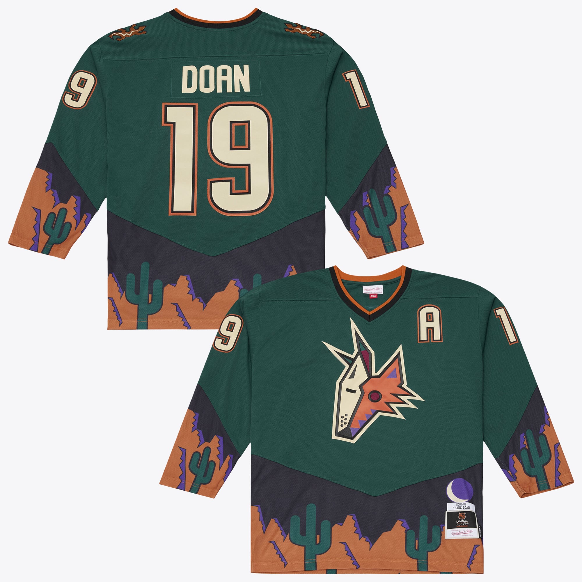 Men's Mitchell & Ness Shane Doan Green Phoenix Coyotes 2001/02 Alternate Captain Patch Power Play Jersey
