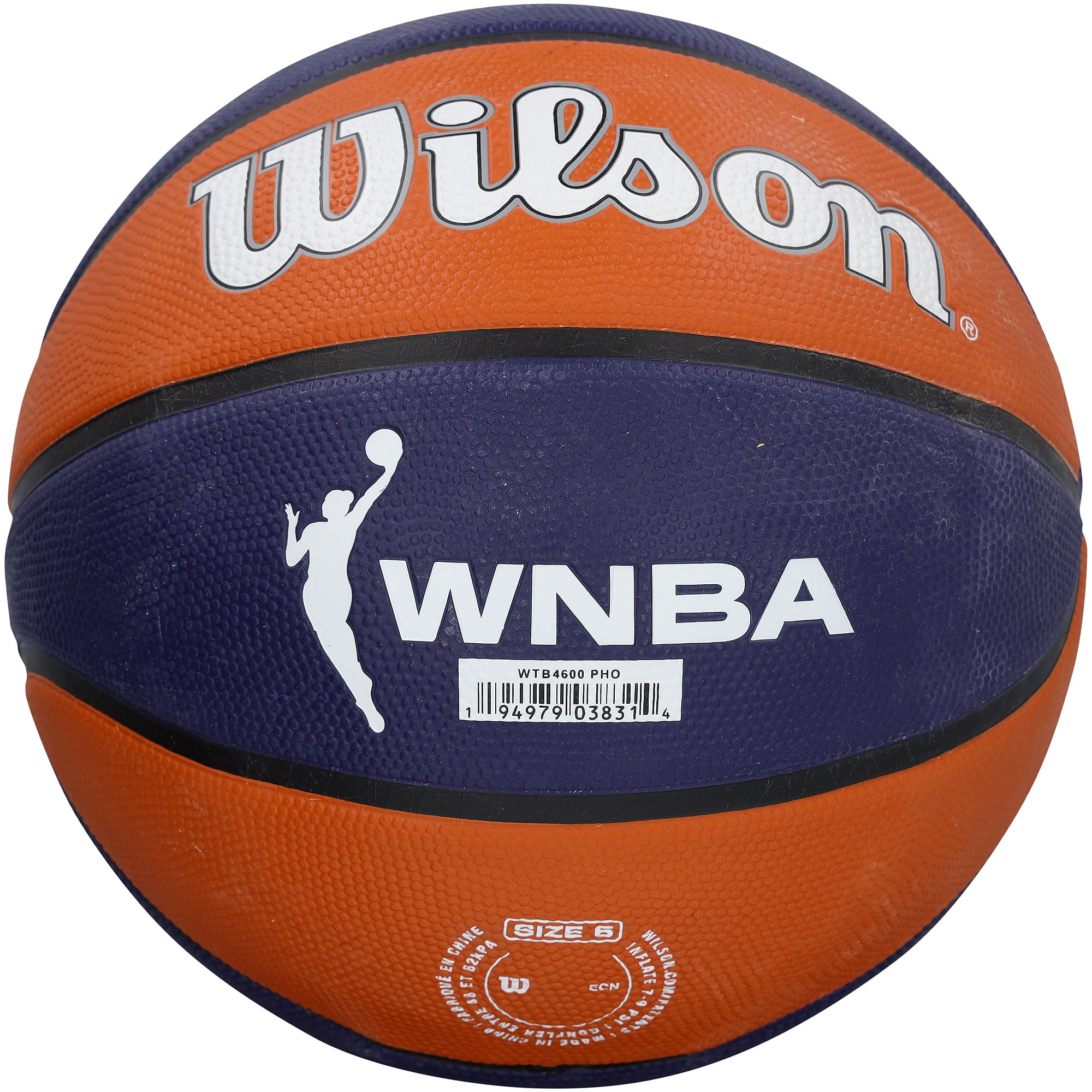 Ballon de basket-ball Wilson Tribute violet/orange autographié par Diana Taurasi (Phoenix Mercury)
