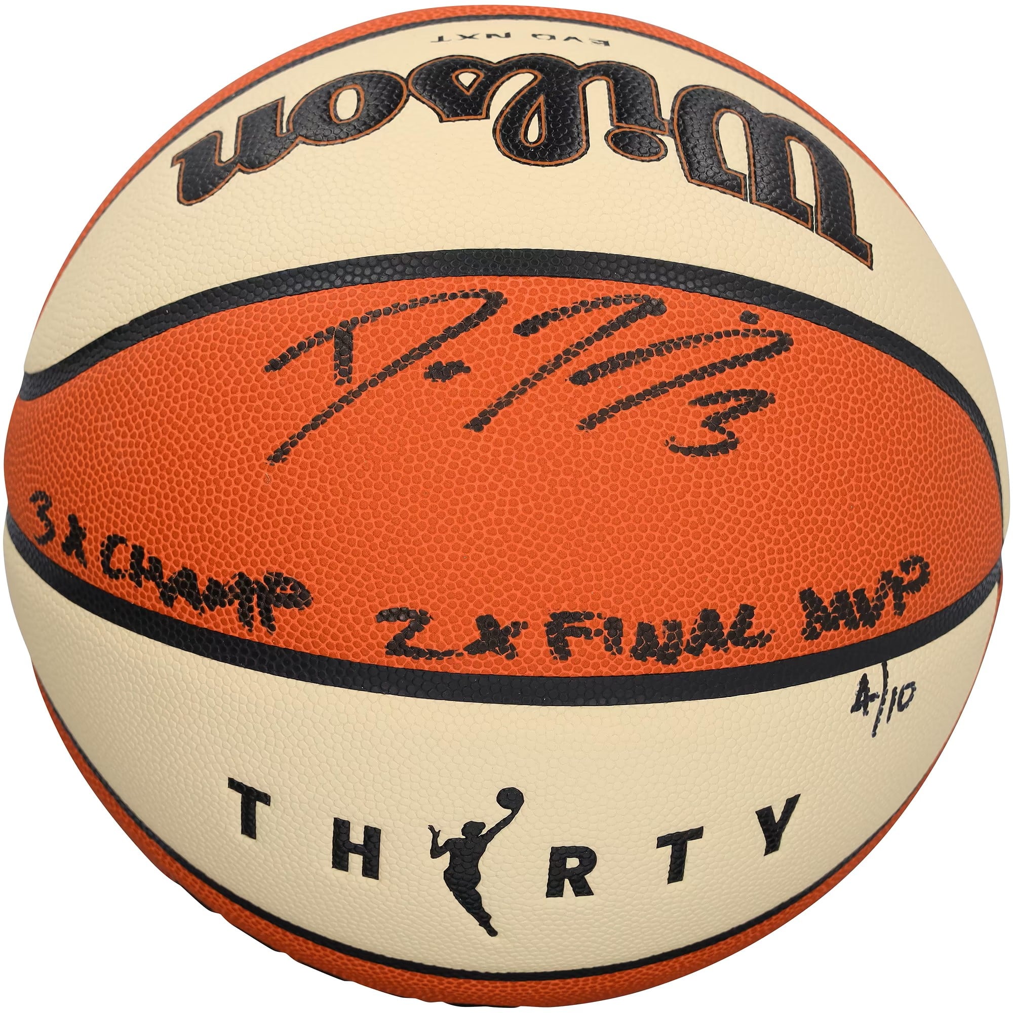 Ballon de basket-ball officiel WNBA Wilson autographié par Diana Taurasi (Phoenix Mercury) avec plusieurs inscriptions - Édition limitée à 10 exemplaires