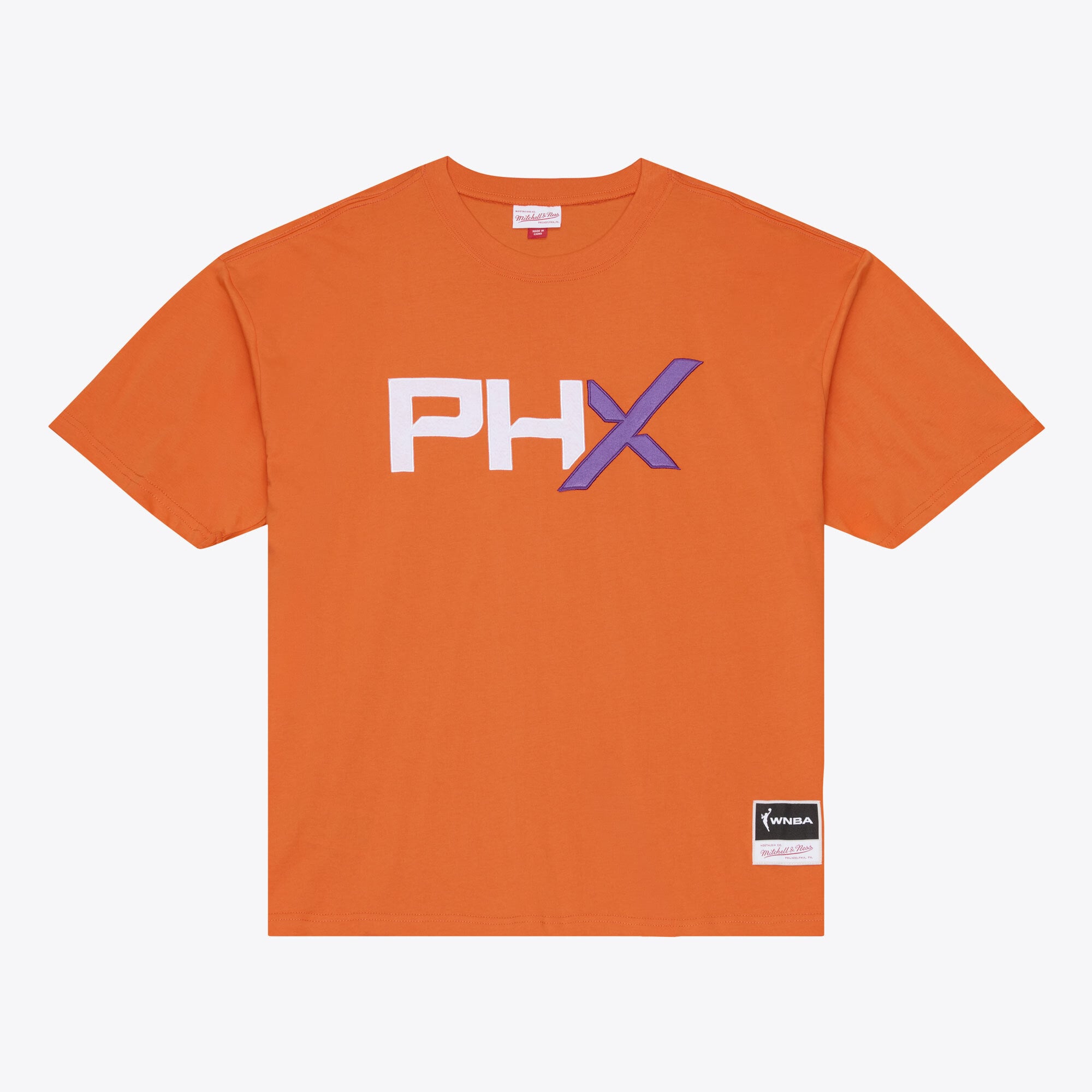 Men's Mitchell & Ness Orange Phoenix Mercury Logo Boxy T-Shirt
