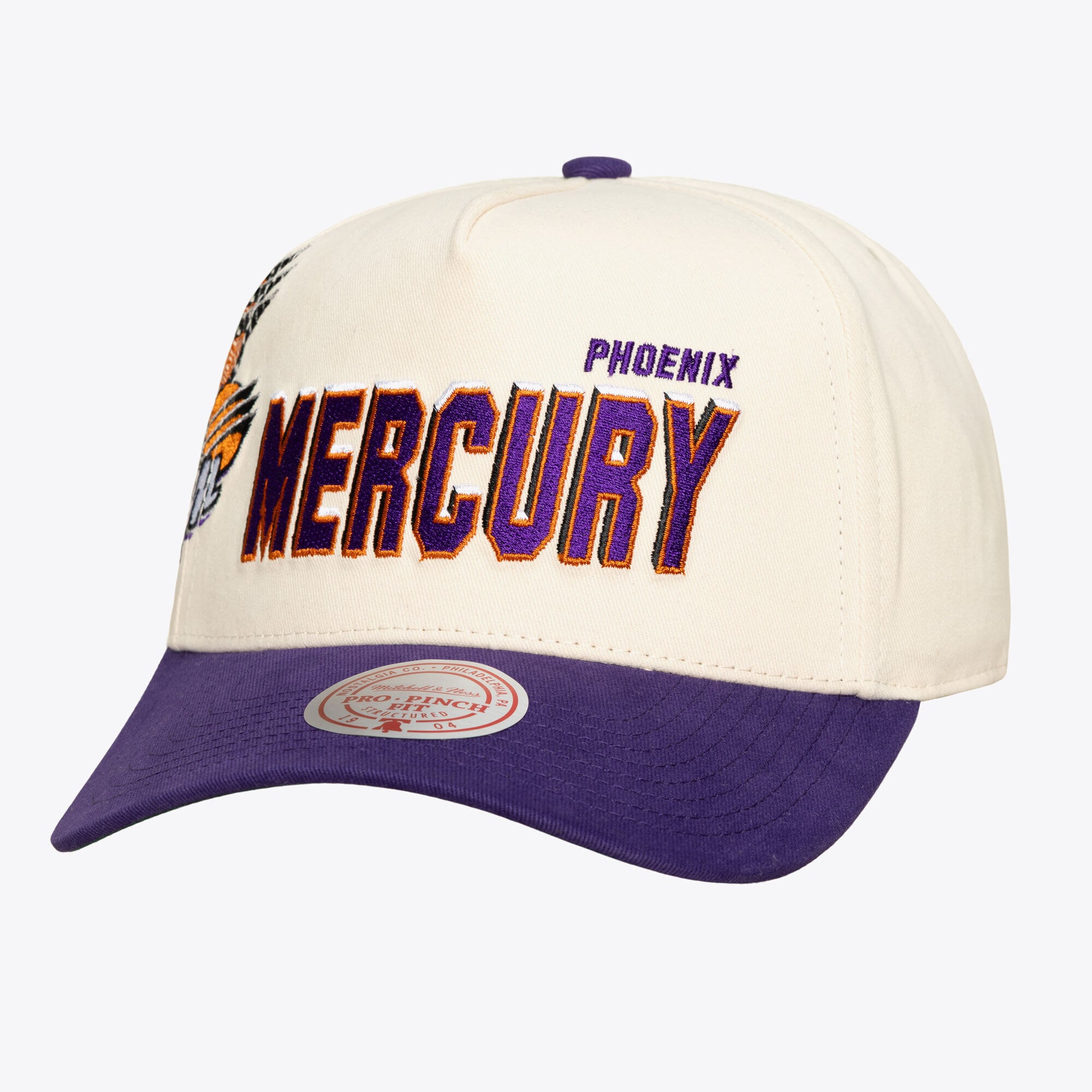 Casquette unisexe Mitchell & Ness crème Phoenix Mercury Big Time Pro Crown ajustable