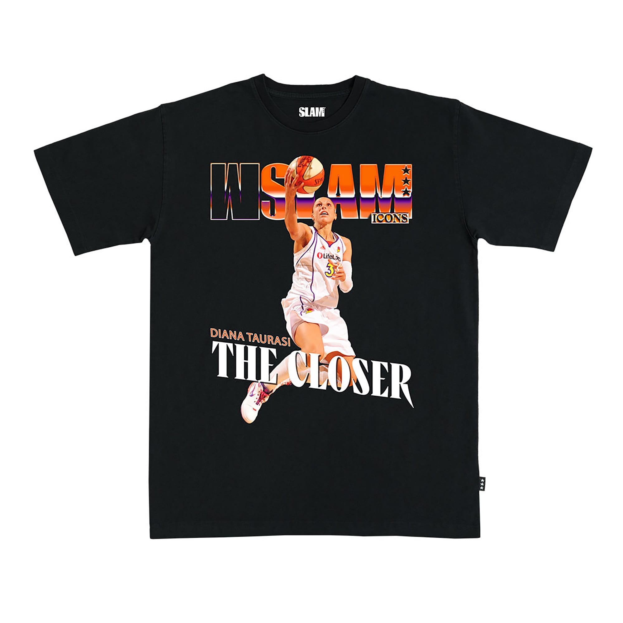 T-shirt unisexe SLAM Diana Taurasi Black Phoenix Mercury Court Origins Cover
