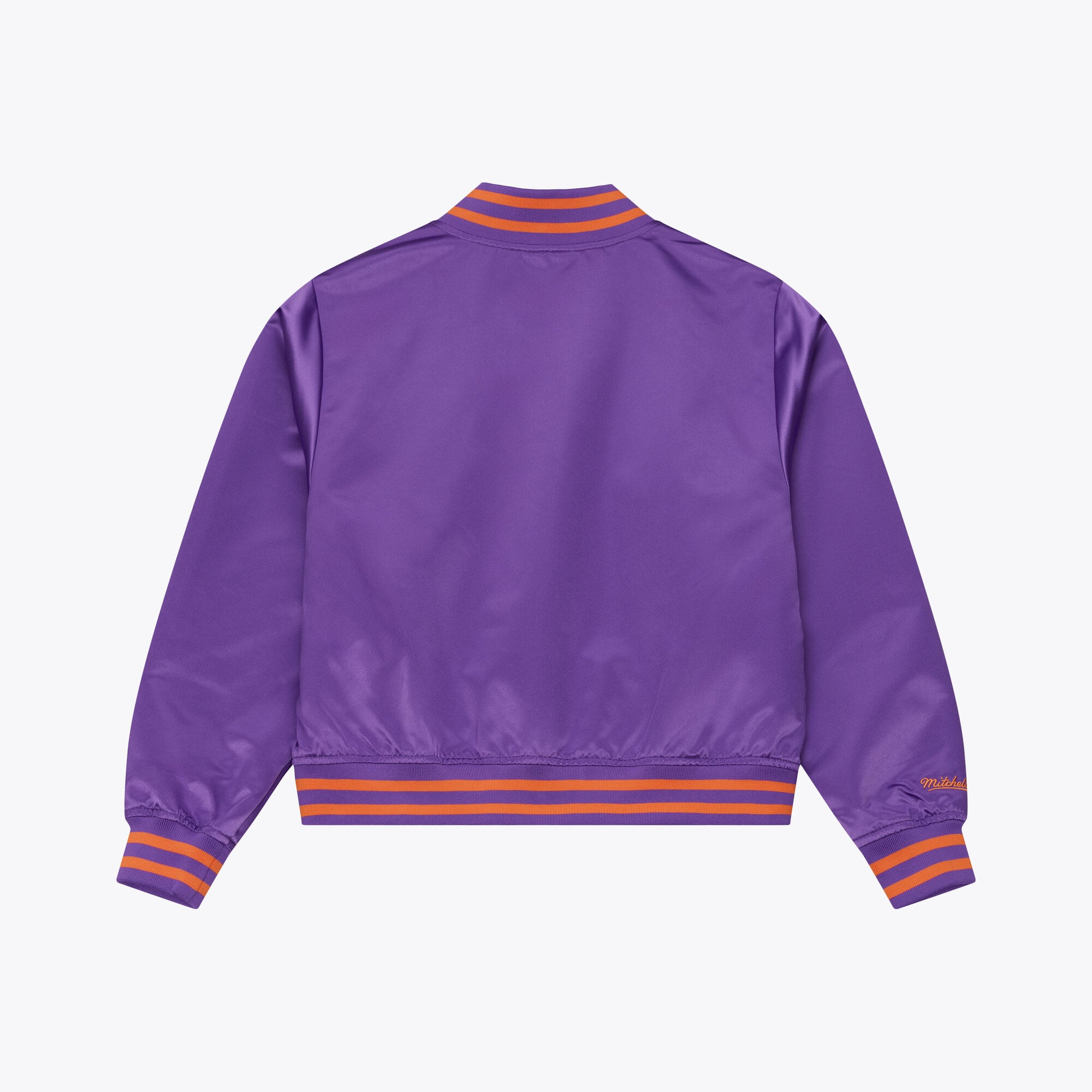 Women's Mitchell & Ness Purple Phoenix Mercury Lightweight Cropped Satin Jacket