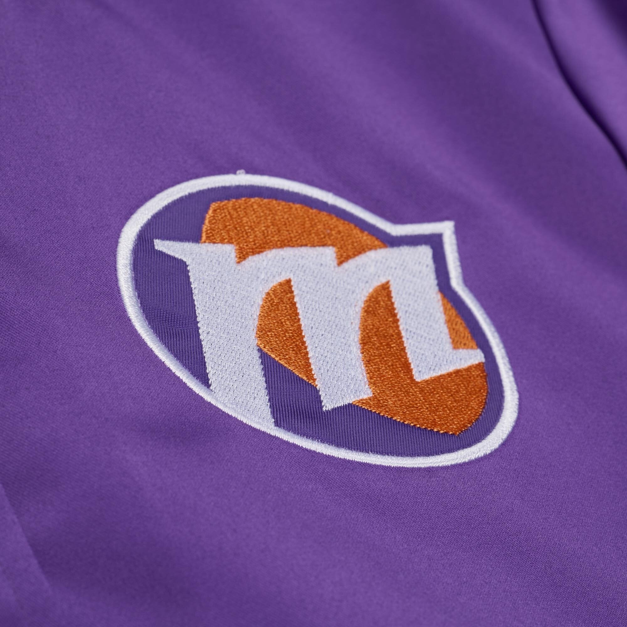 Women's Mitchell & Ness Purple Phoenix Mercury Lightweight Cropped Satin Jacket
