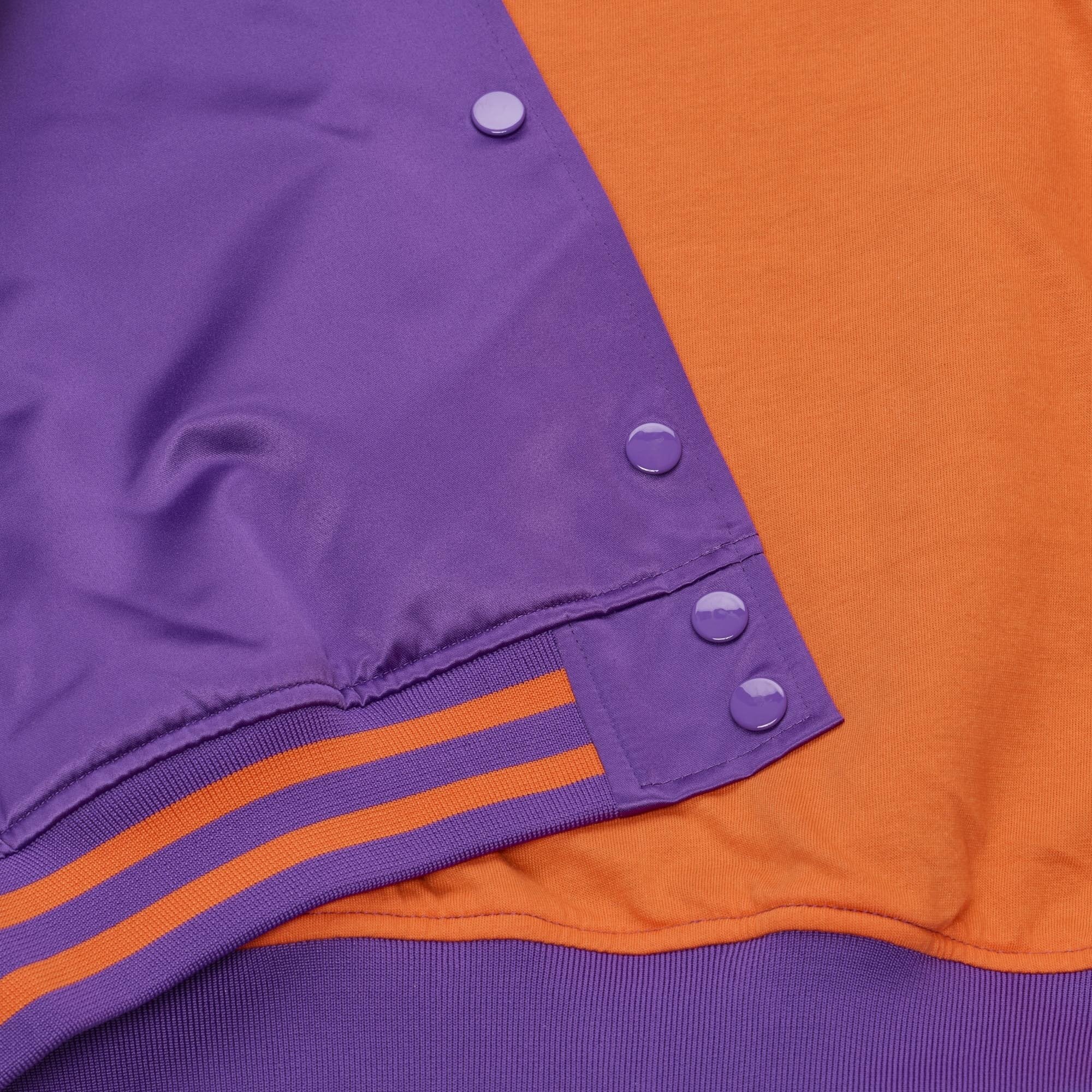 Women's Mitchell & Ness Purple Phoenix Mercury Lightweight Cropped Satin Jacket
