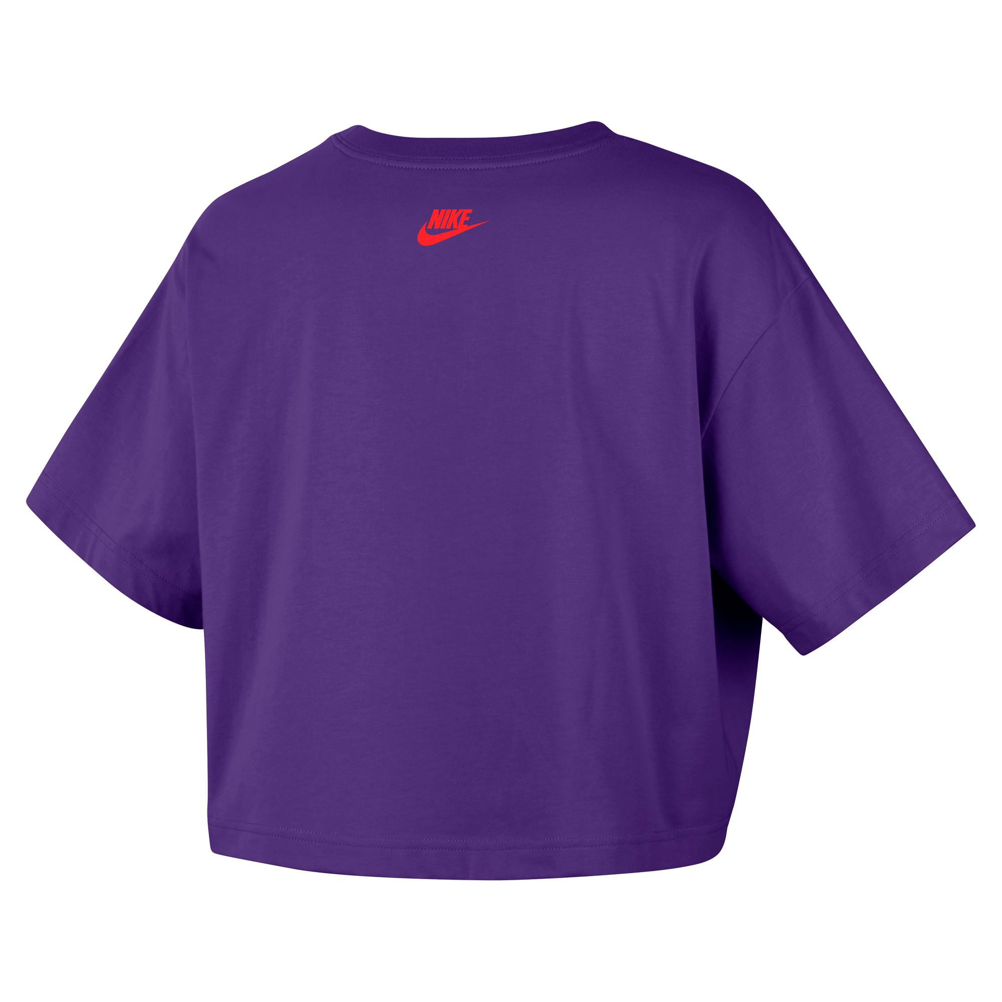 Women's Nike Purple Phoenix Mercury Throwback Cropped T-Shirt - Court Origins