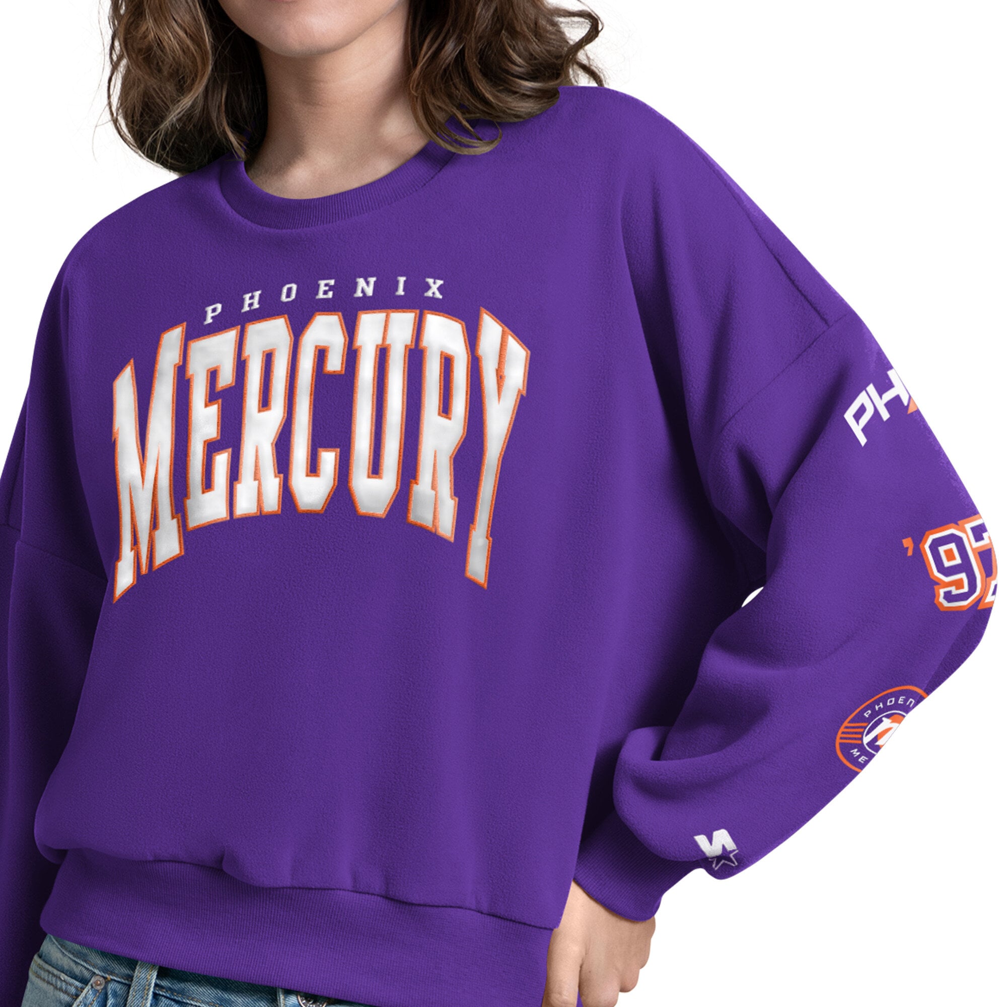 Women's Starter Purple Phoenix Mercury Fan Catch Sweatshirt