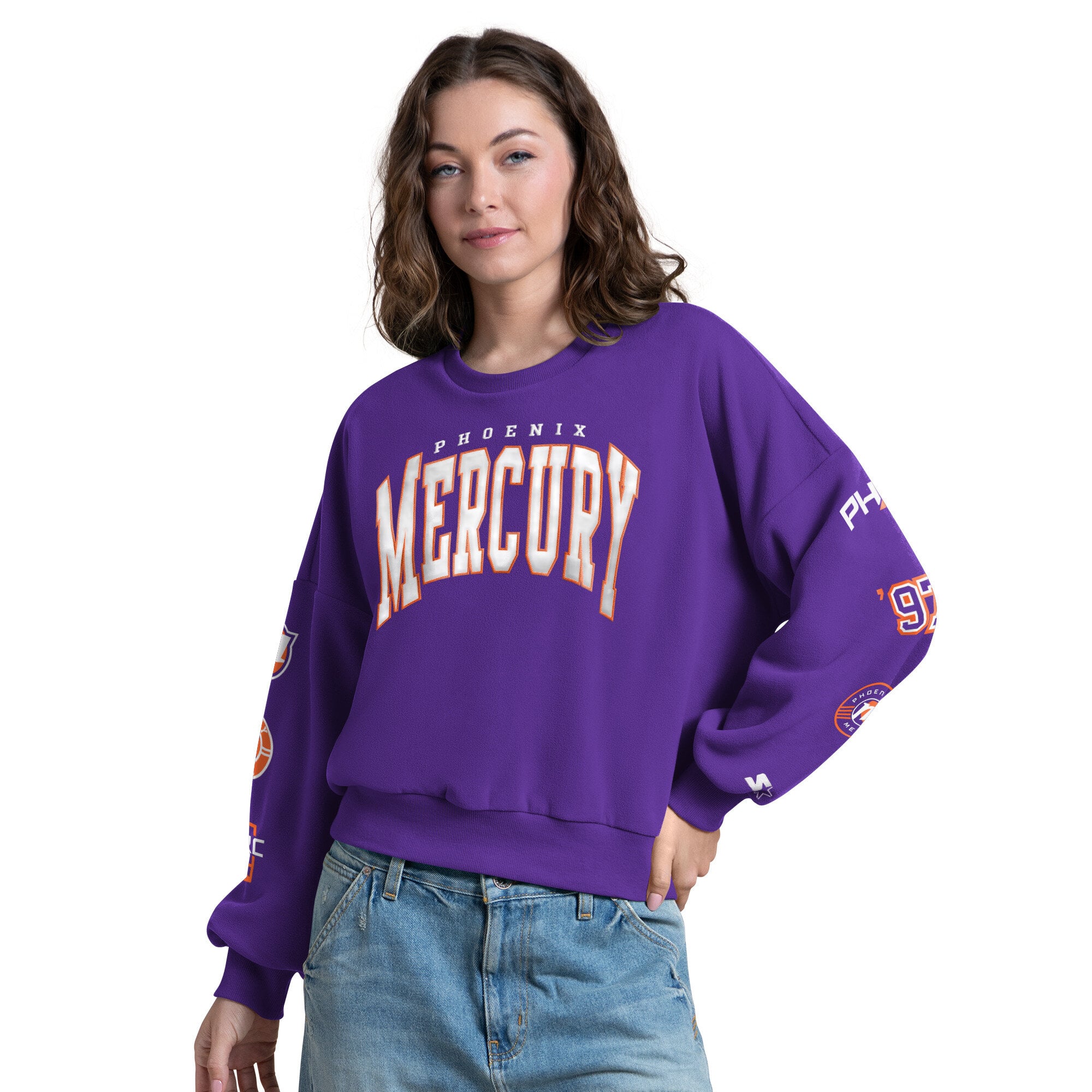 Women's Starter Purple Phoenix Mercury Fan Catch Sweatshirt