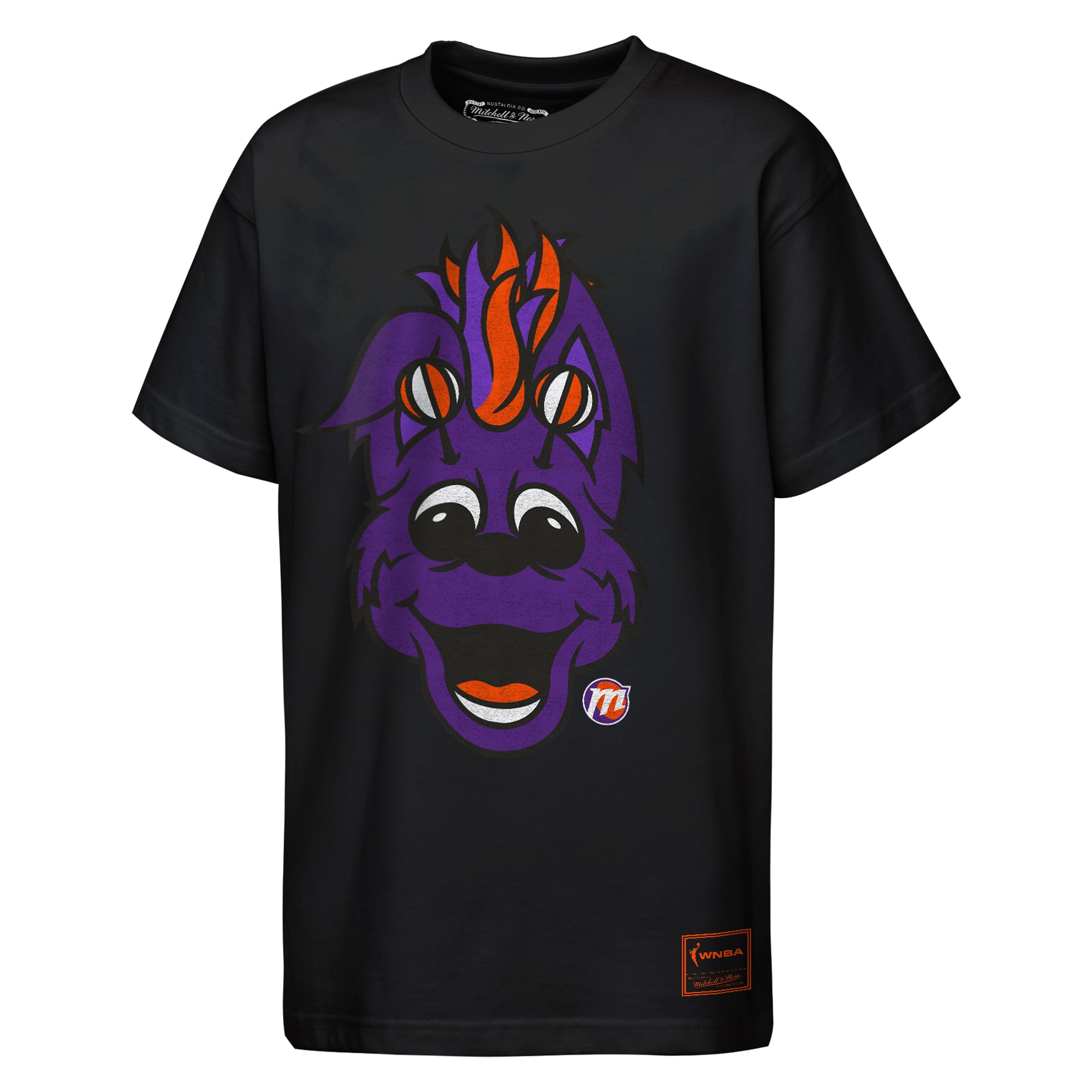 Youth Mitchell & Ness Black Phoenix Mercury Mascot Big Face Heavyweight T-Shirt