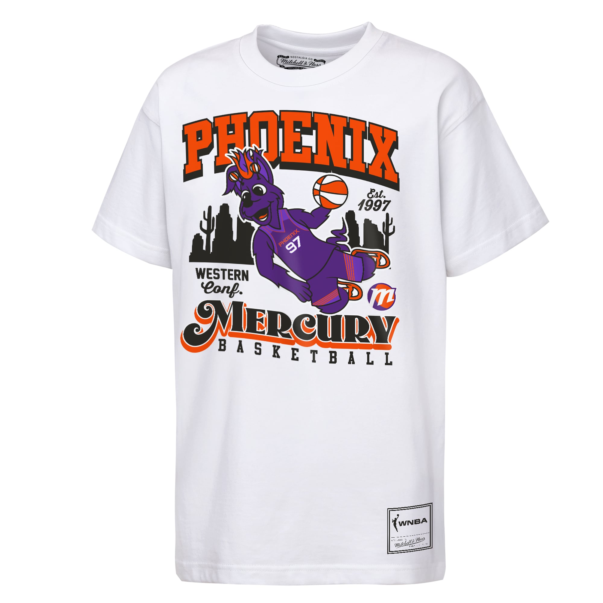 T-shirt Mitchell & Ness White Phoenix Mercury Land of the Free pour jeunes