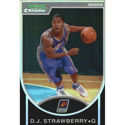 2007-08 Bowman Chrome Refractors Black #154 D.J. Strawberry
