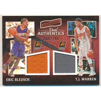 2016-17 Panini Aficionado Dual Authentics Memorabilia #28 Eric Bledsoe/T.J. Warren/299