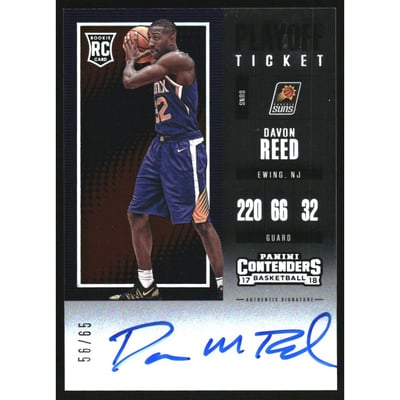 2017-18 Panini Contenders Playoff Ticket #131A Davon Reed AU/65