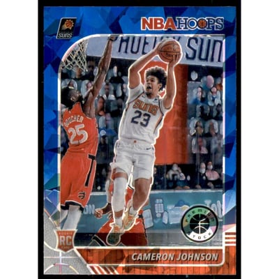 2019-20 Hoops Premium Stock Prizms Blue Cracked Ice #208 Cameron Johnson