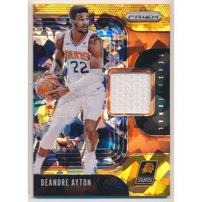 2019-20 Panini Prizm Sensational Swatches Prizms Orange Ice #87 Deandre Ayton