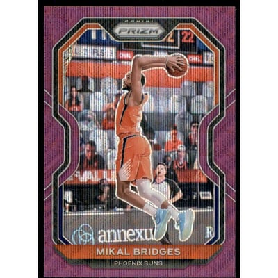2020-21 Panini Prizm Prizms Purple Wave #204 Mikal Bridges