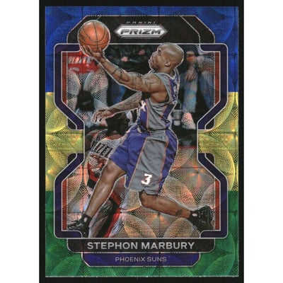 2021-22 Panini Prizm Prizms Choice Blue Yellow and Green #277 Stephon Marbury