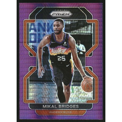 2021-22 Panini Prizm Prizms Factory Set Purple Hyper #27 Mikal Bridges