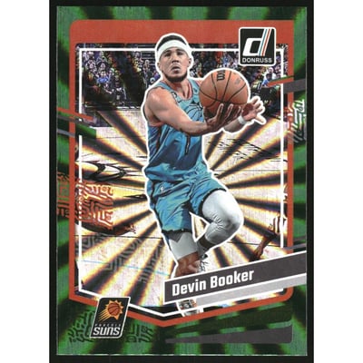 2023-24 Donruss Holo Green Laser #43 Devin Booker