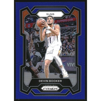 2023-24 Panini Prizm Prizms Blue #58 Devin Booker