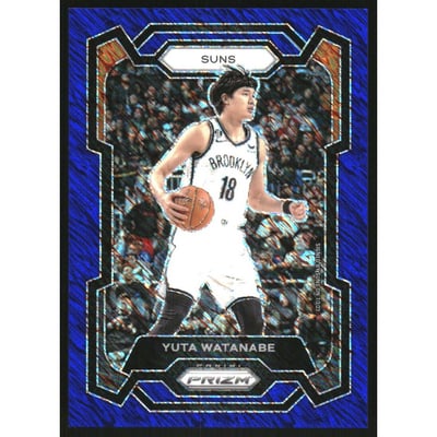 2023-24 Panini Prizm Prizms Blue Shimmer FOTL #285 Yuta Watanabe