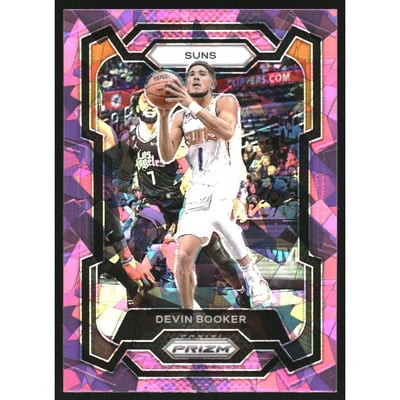 2023-24 Panini Prizm Prizms Pink Ice #58 Devin Booker