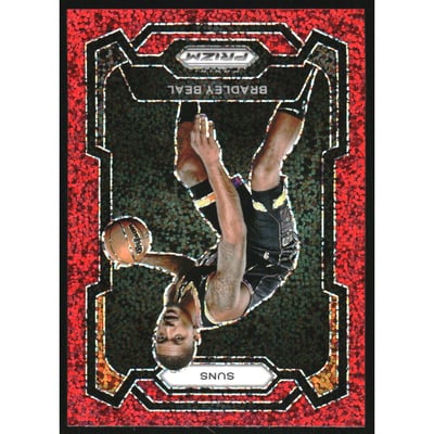 2023-24 Panini Prizm Prizms Red Sparkle #64 Bradley Beal