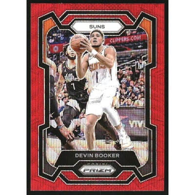 2023-24 Panini Prizm Prizms Ruby Wave #58 Devin Booker