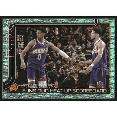 2025-26 Topps Aqua Holo Foil #294 Heat Check!/Ryan Dunn/Devin Booker
