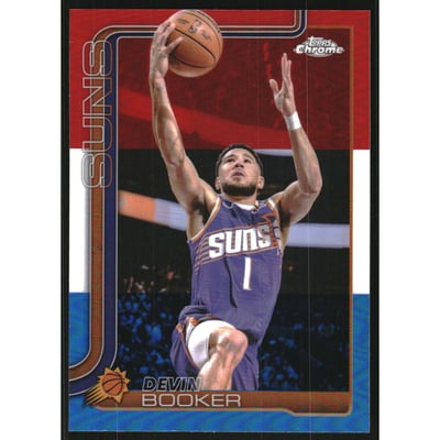 2025-26 Topps Chrome Red White and Blue Refractors #195 Devin Booker