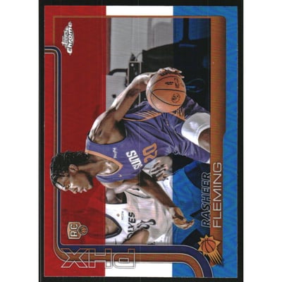 2025-26 Topps Chrome Red White and Blue Refractors #281 Rasheer Fleming