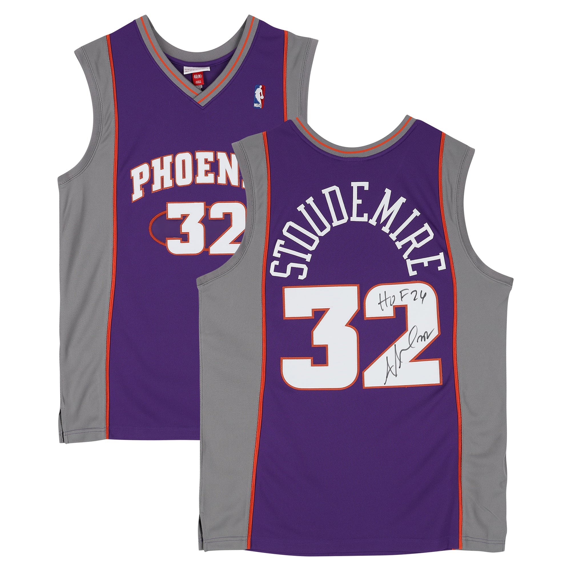 Amar'e Stoudemire Phoenix Suns Autographed Purple Mitchell & Ness 2002 Authentic Jersey with "HOF 26" Inscription